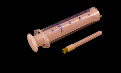Large 20ml Hypodermic Needle on Black