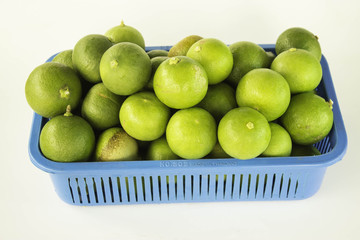 Lime in plastic baskets.