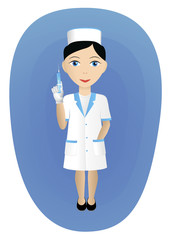 Nurse. Vector illustration of a nurse with a prick
