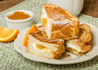 Orange marmalade stuffed toast
