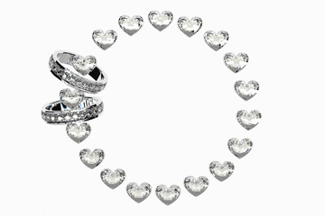 ２つの指輪をハートの輪