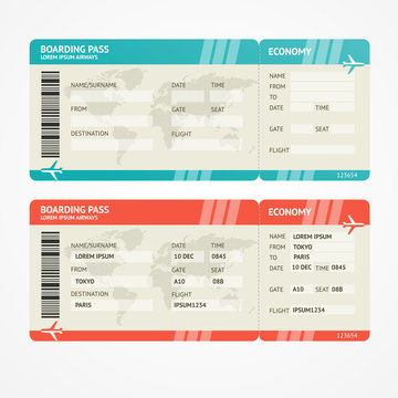 Vector Airplane tickets.
