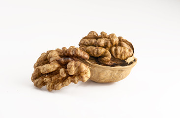 Walnuts isolated on white background
