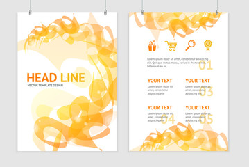 Vector abstract orange geometric brochure flyer design templates