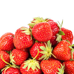 Fresh fruit strawberries on white background.
