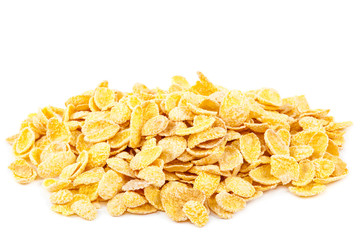 Cornflakes isolated on white background.