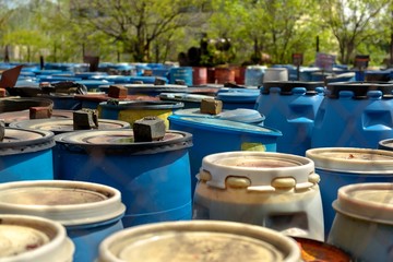 Several barrels of toxic waste
