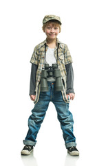 Boy with a binoculars