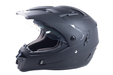 Fototapeta premium black motorcycle helmet isolated