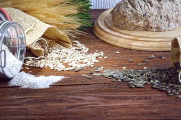 Delicious homemade wholemeal bread on sourdough