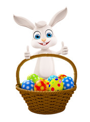 Easter Bunny with eggs basket