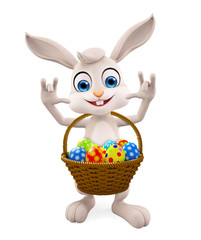 Easter Bunny with eggs basket