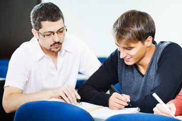 Students in class with professor