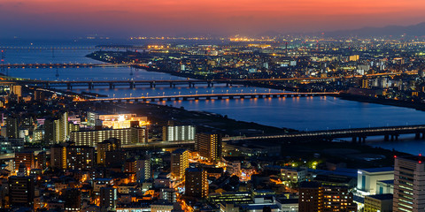 Fototapeta premium Skyline of Umeda District in Osaka