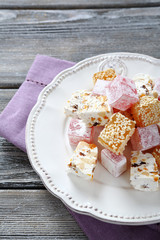 East sweets on a plate