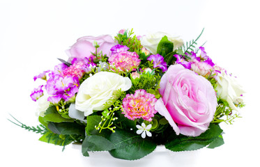 fower top view isolated on white background