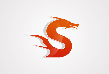 Story of dragon logo vector