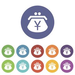 Yen purse flat icon