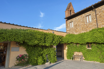 Fototapeta na wymiar picturesque terrace in italian borgo, Tuscany, Italy, Europe
