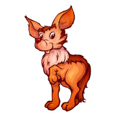 Vector illustration of cartoon cute jackal