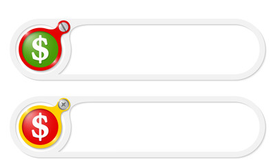 Obraz premium vector buttons with screw and dollar symbol