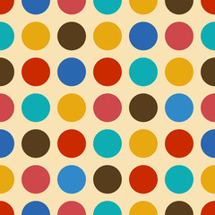 Vintage background seamless pattern with circles