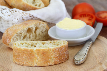 Italian ciabatta, closeup