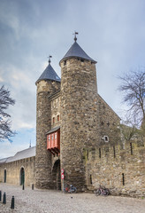 Fototapeta premium Old city gate Helpoort in the center of Maastricht