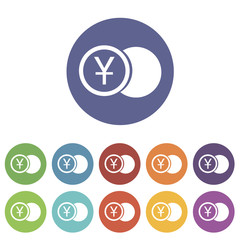 Yen coin flat icon