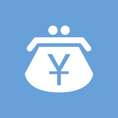 Obraz premium Yen purse white icon