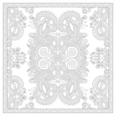 coloring book square page for adults - ethnic floral carpet desi