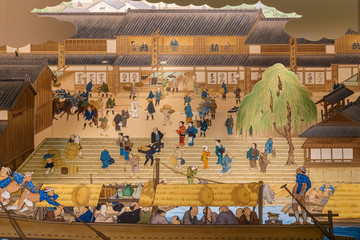 Fototapeta premium Paintings at Osaka Museum of History