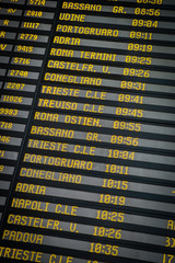 Fototapeta premium Departure board on the train station in Venice, Italy