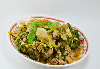 fried tofu with minced pork