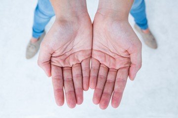 Woman showing her hands