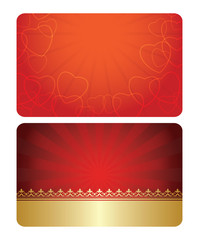 red and gold cards with decorations - vector templates
