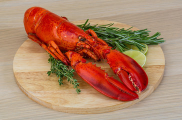 Red boiled lobster