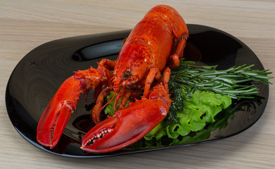 Red boiled lobster