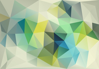 Obraz premium abstract blue and green low poly background, vector
