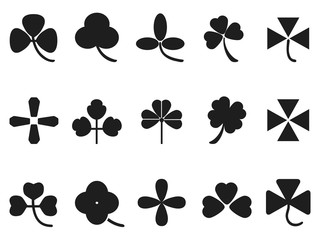 Fototapeta premium clover leaf icons set