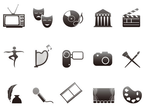 culture and art icons set