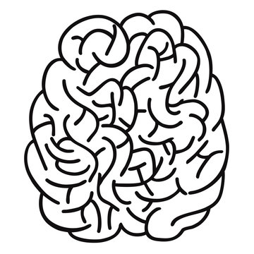 doodle human brain Outline design