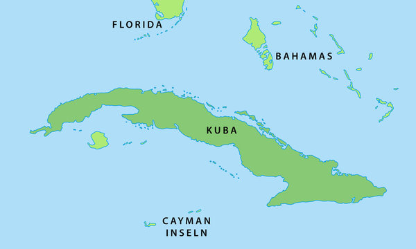 Kuba Karte in Grün