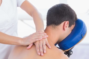 Fototapeta na wymiar Man having back massage