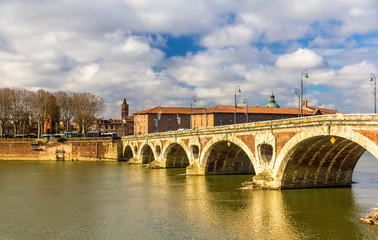 Fototapeta na wymiar Pont Neuf, a bridge in Toulouse - France