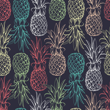 Fototapeta Pineapples seamless pattern