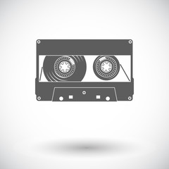 Audiocassette single icon.