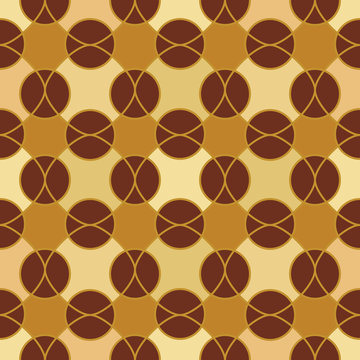 Abstract mosaic geometric pattern in golden colors
