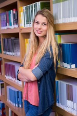 Pretty student in the library