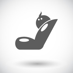 Child car seat flat icon.